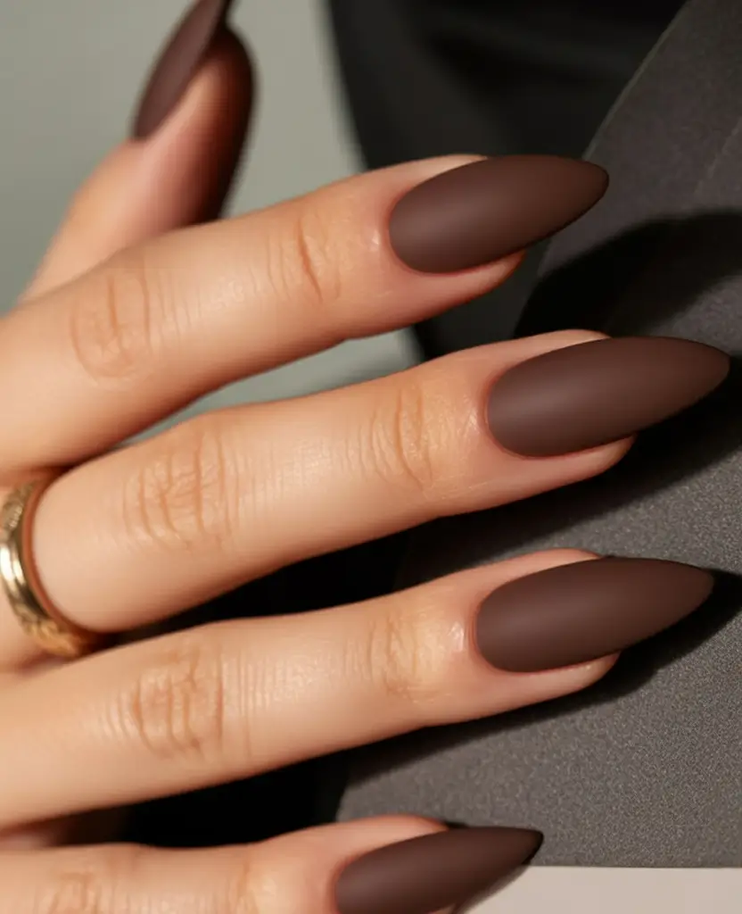 autumn nails color Matte Cocoa Simplicity