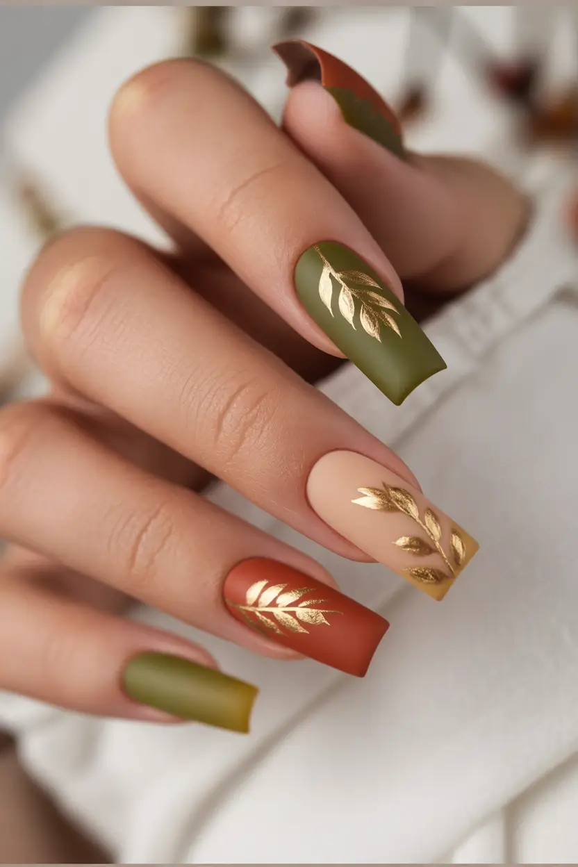 autumn nails color Harvest Leaf Ombré