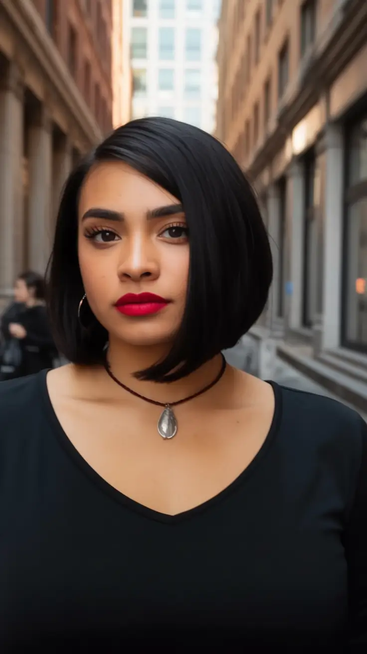 Fall haircuts for plus size women Sleek Power Bob