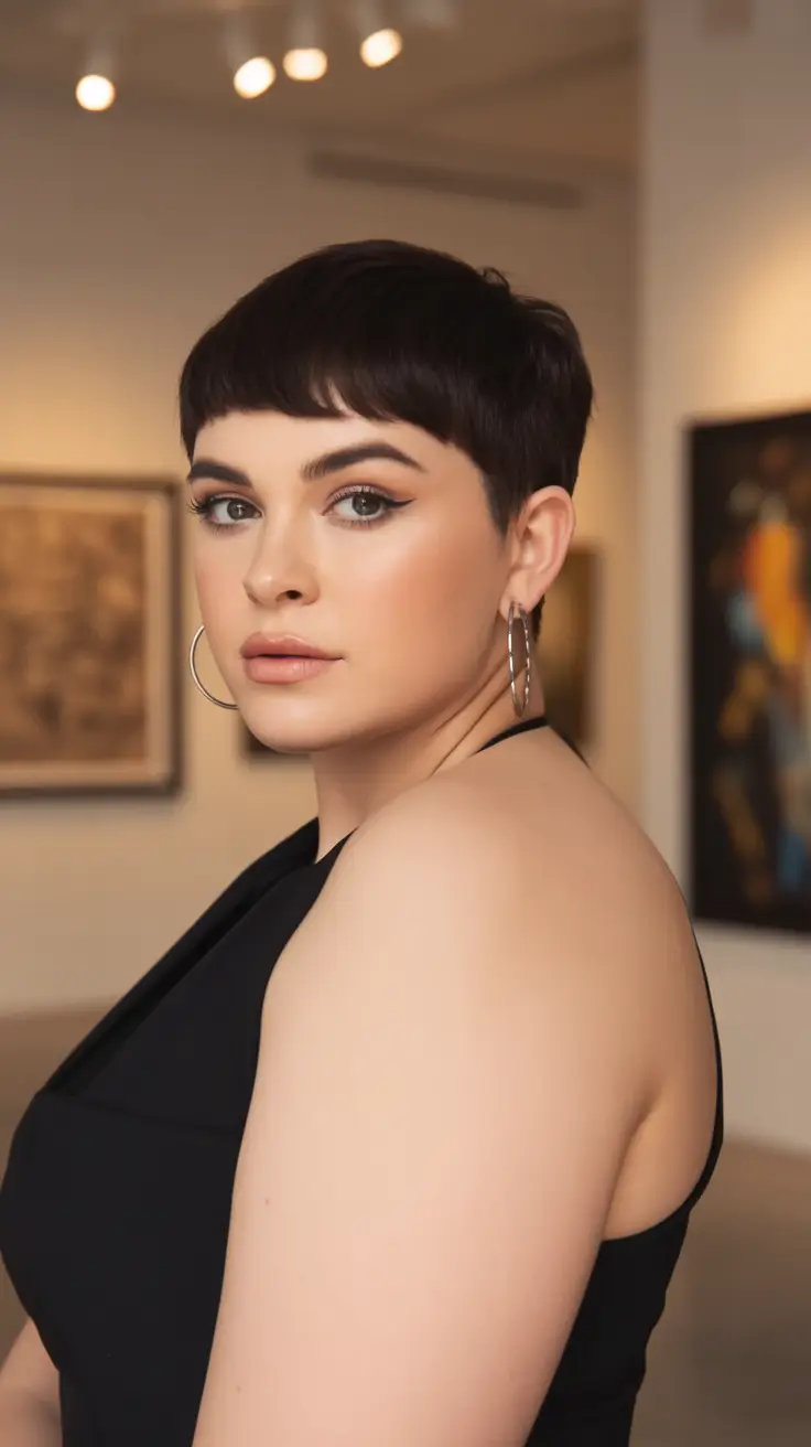 Fall haircuts for plus size women Micro Fringe Pixie