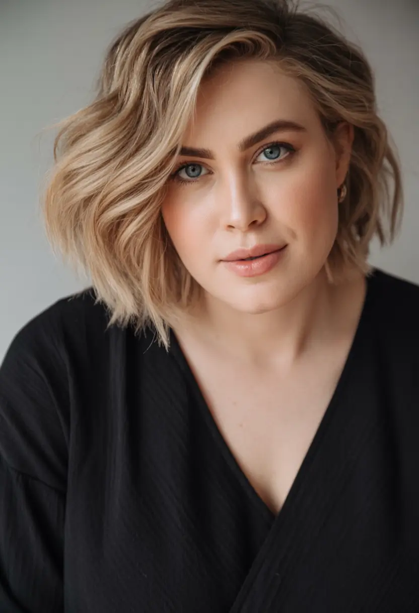 Fall haircuts for plus size women Mid Length Side Swept Lob