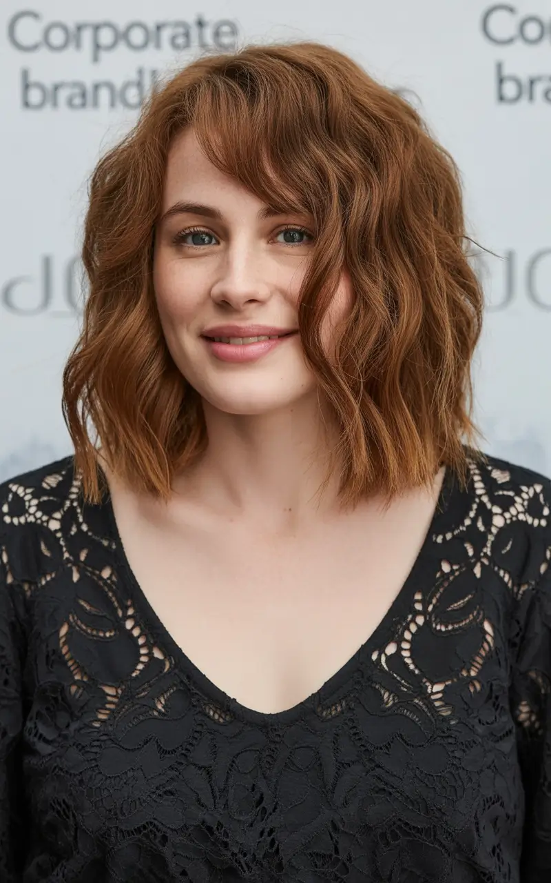 Fall haircuts for plus size women Copper Mid Length Layers