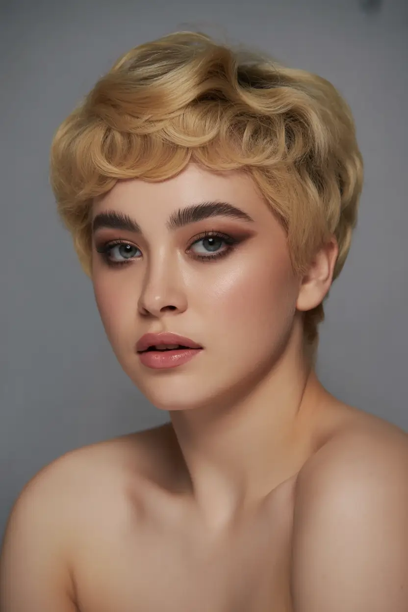 Fall haircuts for plus size women Short Golden Finger Waves