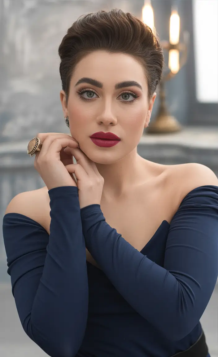 Fall haircuts for plus size women Vintage Quiff Pixie