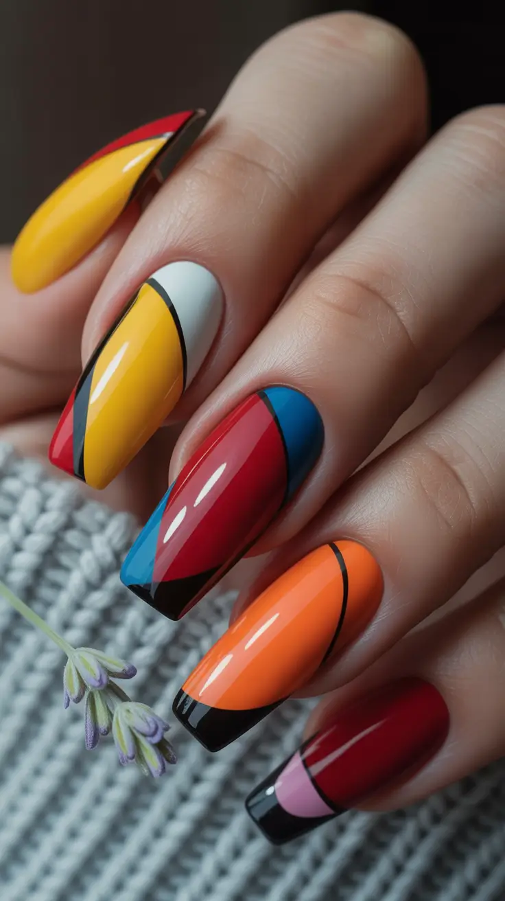 fall nails art Pop Art Punch: Retro Modern Meets Fall Edge
