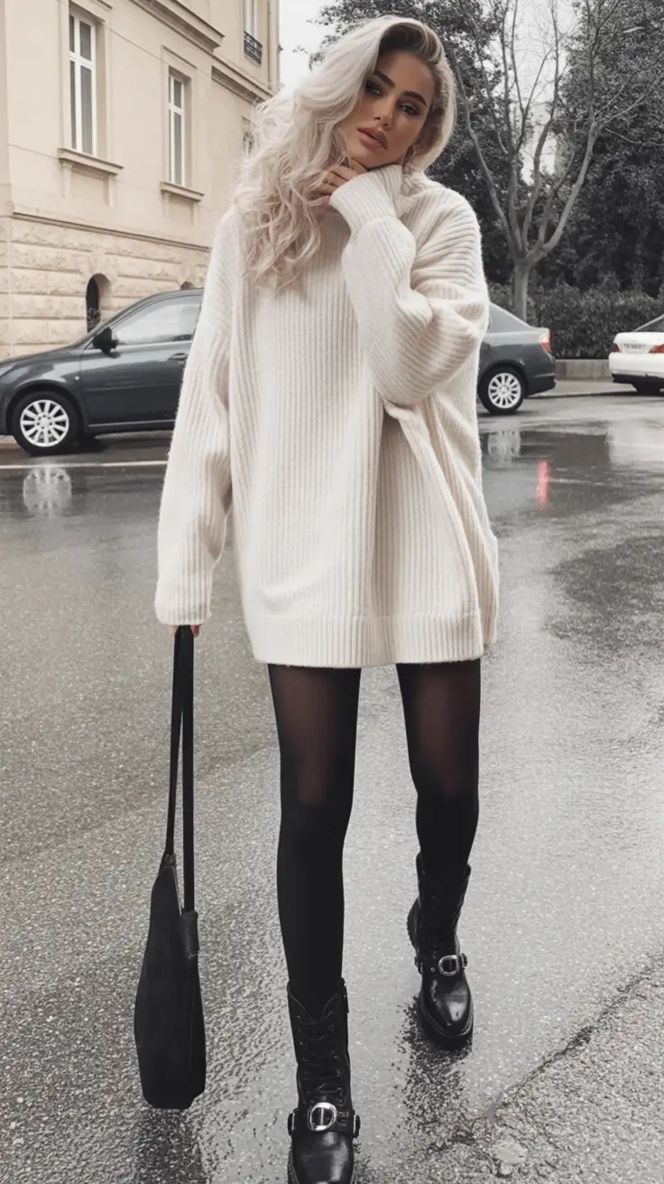 NYC fall outfits Oversized Neutrals with City Edge