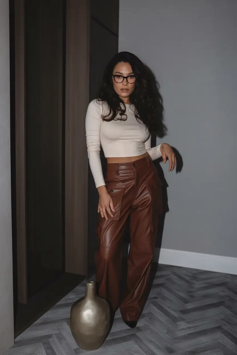 NYC fall outfits High Contrast Leather & Latte