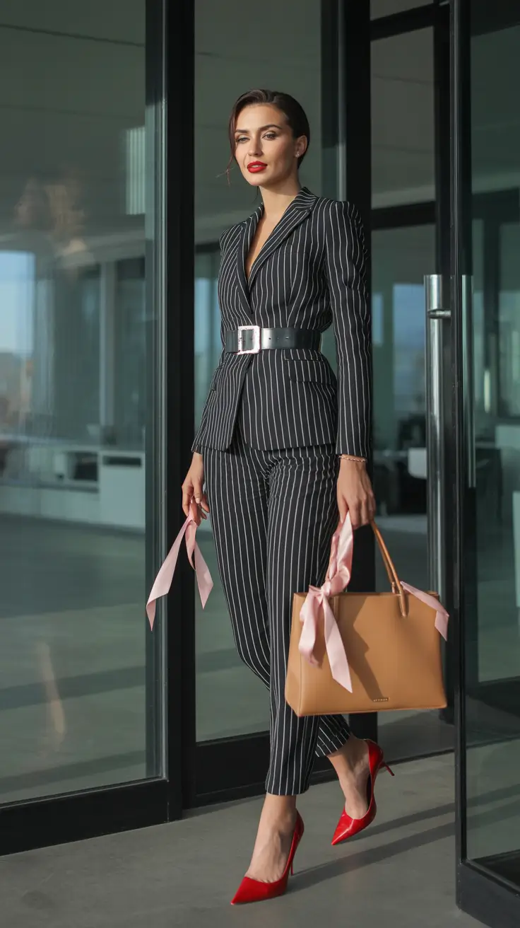 NYC fall outfits Pinstripes, Power, and Pop