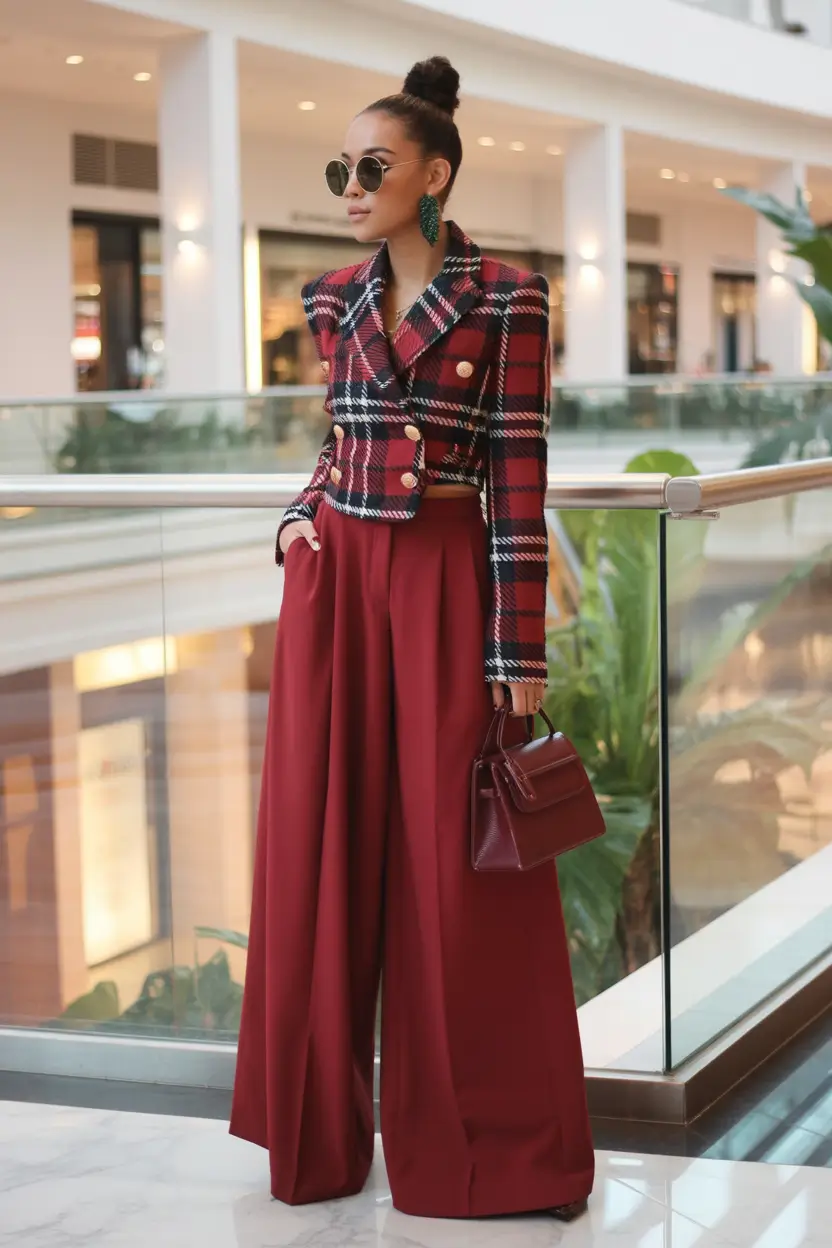 NYC fall outfits Bold Prep with a Dash of Drama