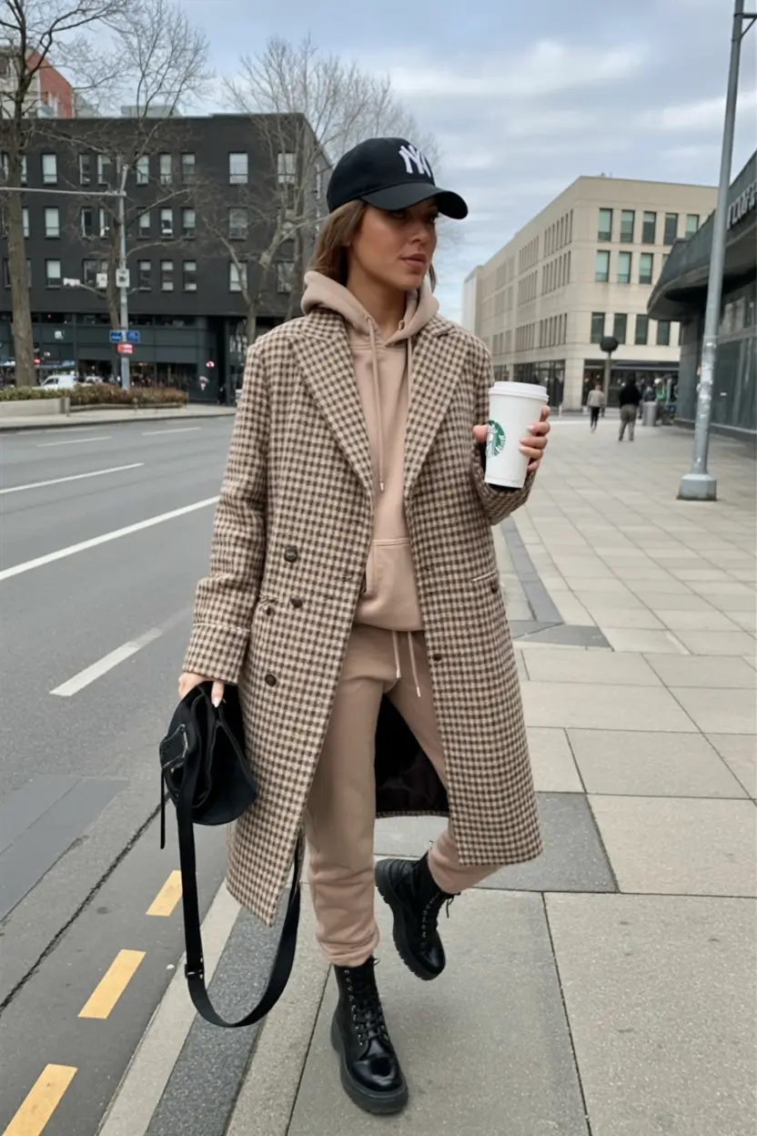 warm fall outfits Gingham, Beige & Sporty New York Energy