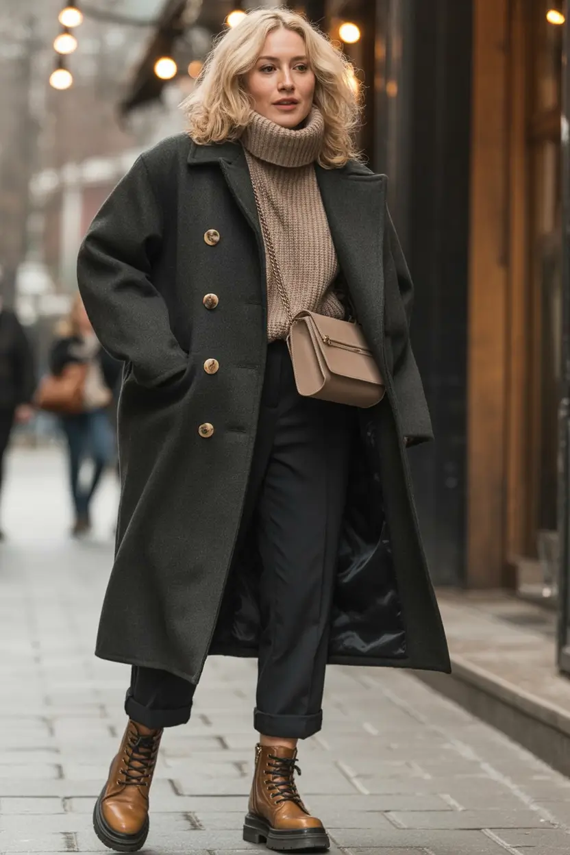 warm fall outfits Oversized Coats & City Boots Energy