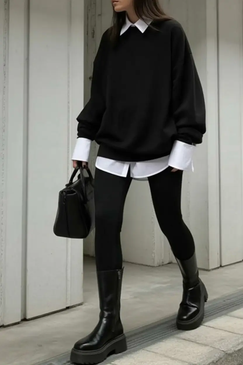 fall-outfits-for-school-Layered-Monochrome-for-a-Sleek-Fall-Vibe