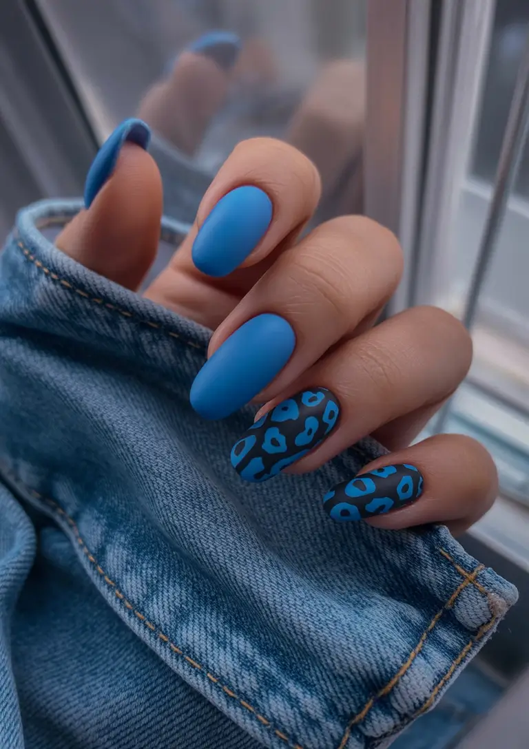 cute-fall-nails-Matte-Blue-Leopard-in-Denim-Tones