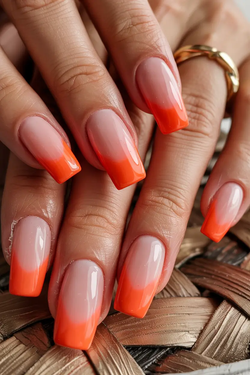 early fall nails 2025 Toffee Ombre Glow