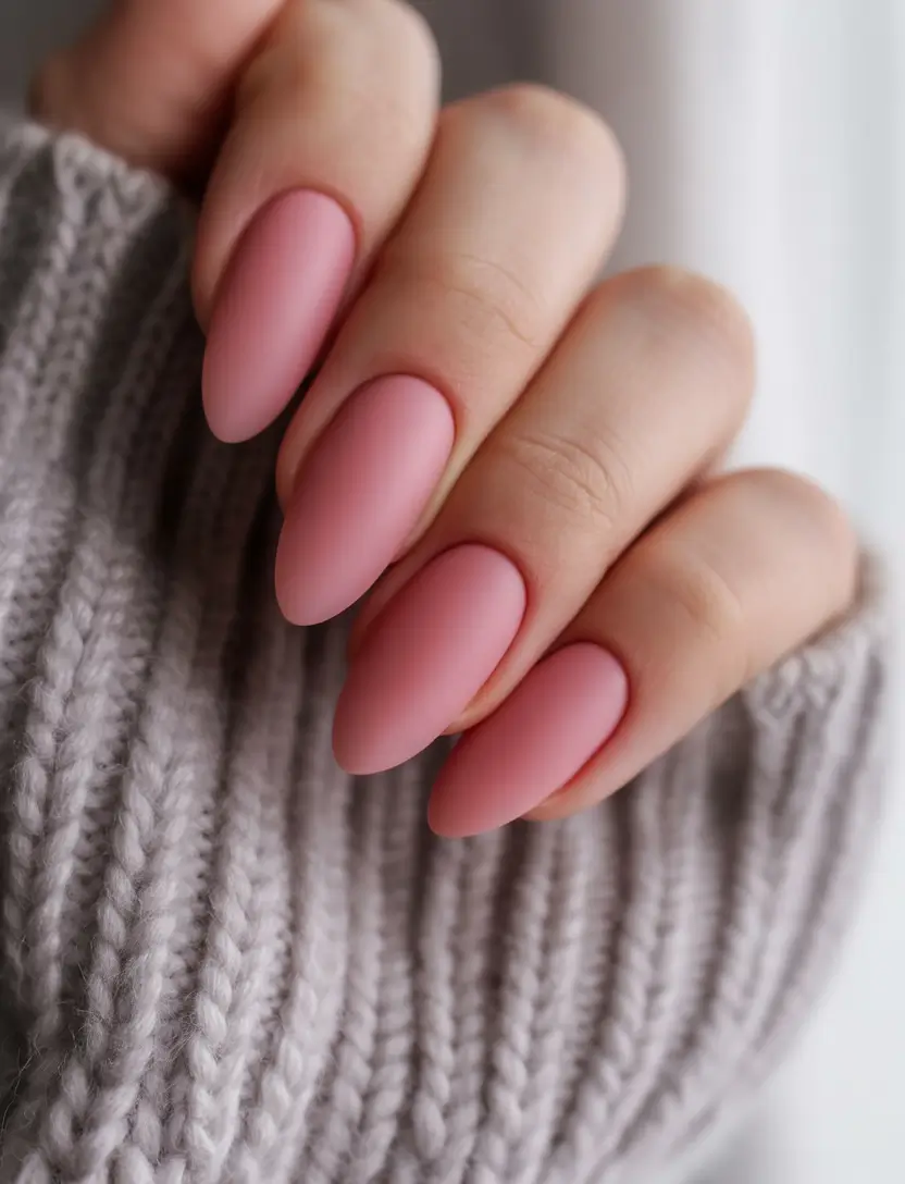 2025 pink fall nails Muted Mauve Matte