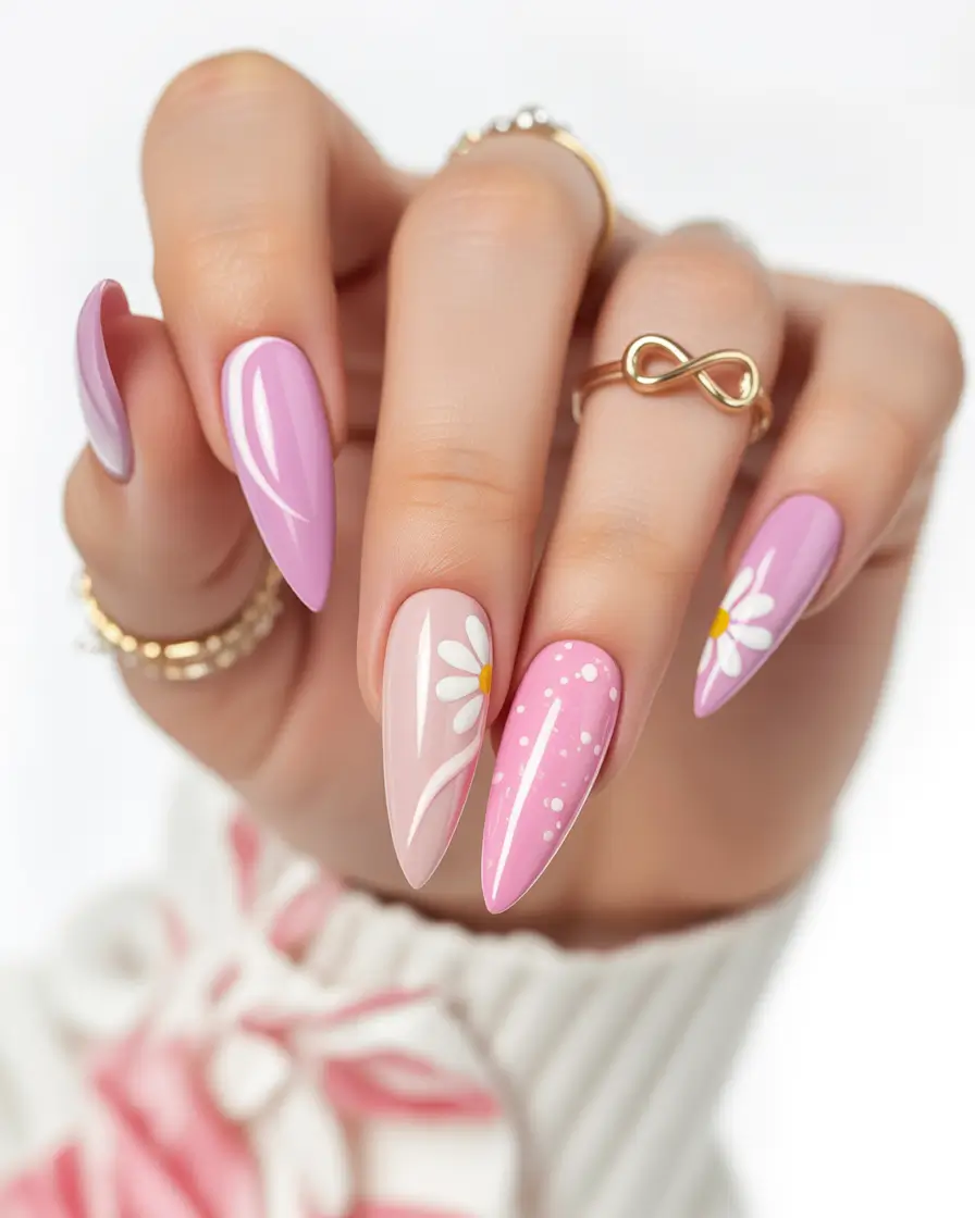 2025 pink fall nails Playful Petals