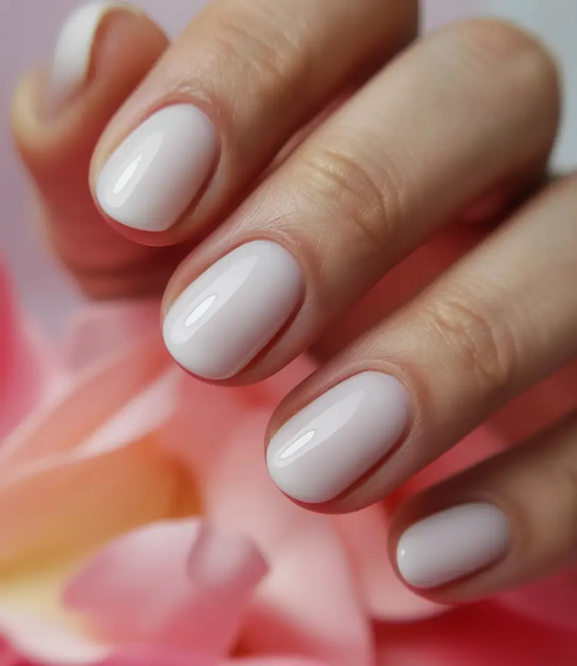 2025 round fall nails Soft Nude Perfection