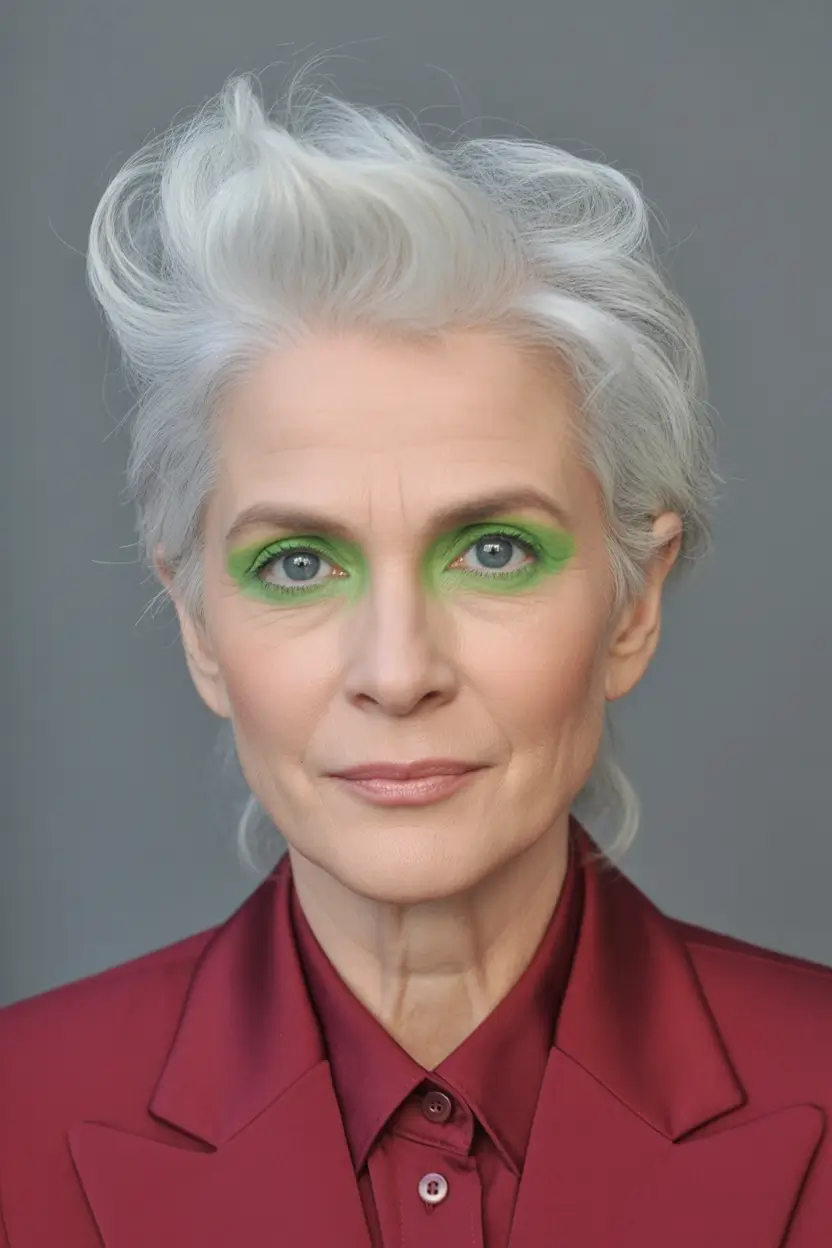 Fall hairstyles for women over 50 Lifted Silver Quiff