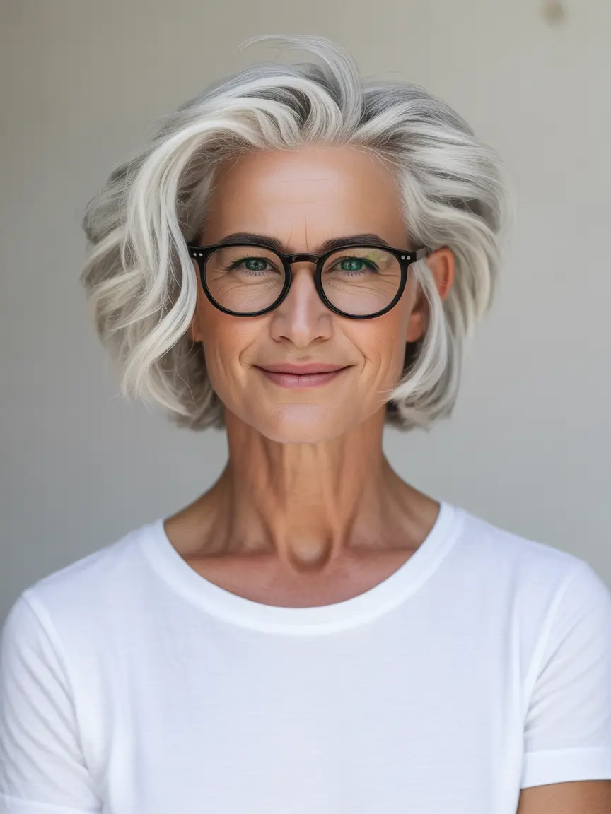 Fall hairstyles for women over 50 Airy Silver Waves