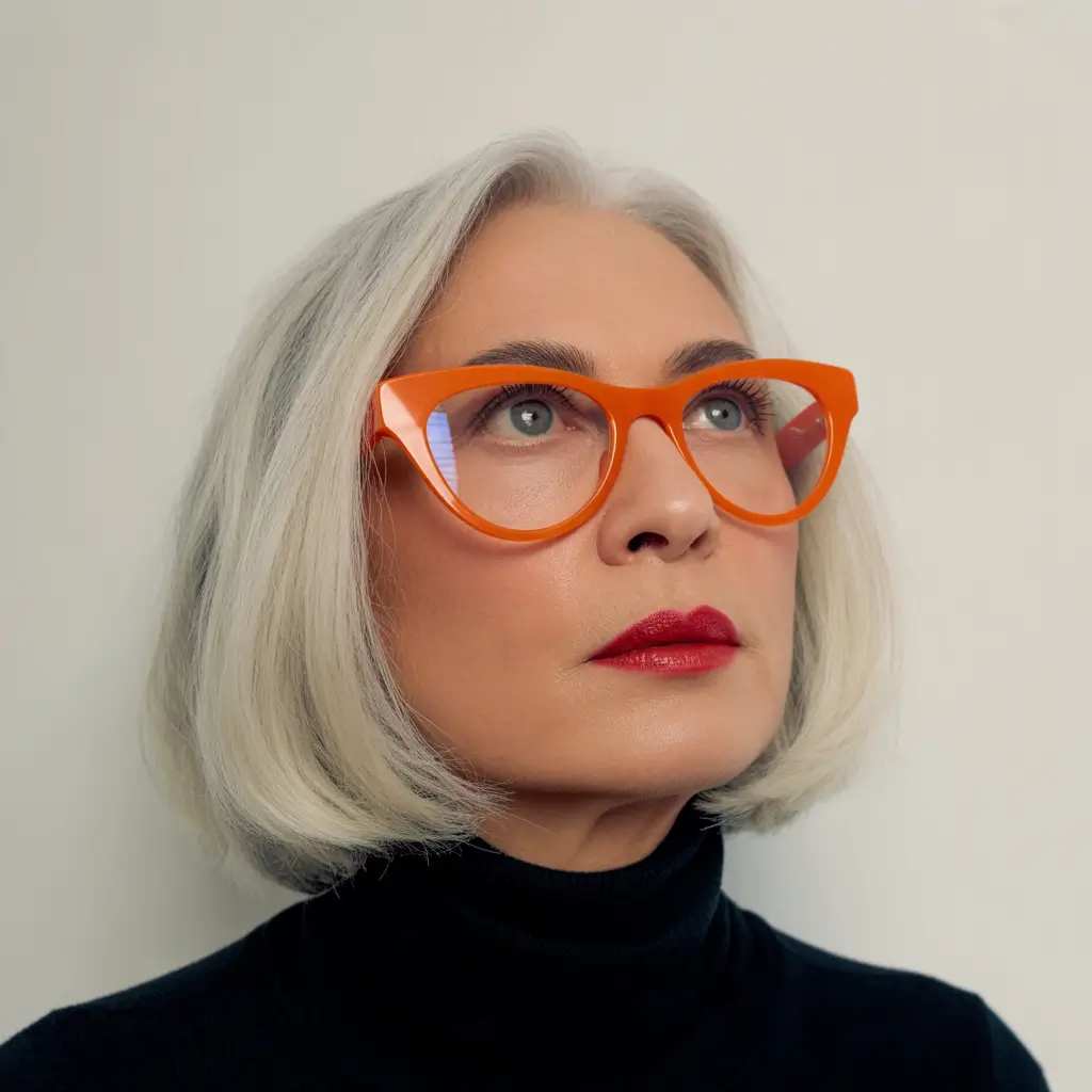 Fall hairstyles for women over 50 Elegant Silver Bob with Sharp Edge