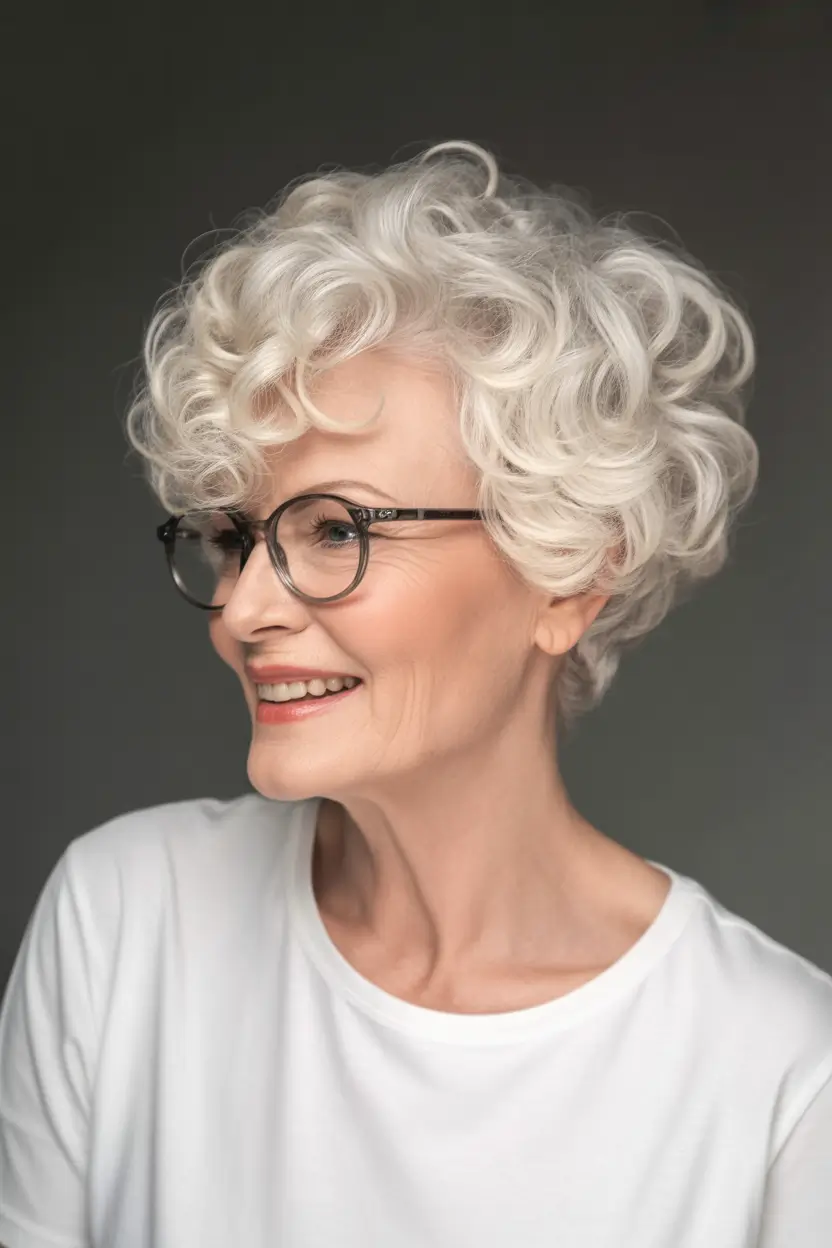 Fall hairstyles for women over 50 Playful Curly Crop