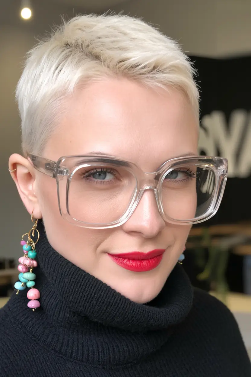 autumn fall haircuts Platinum Buzz with Attitude