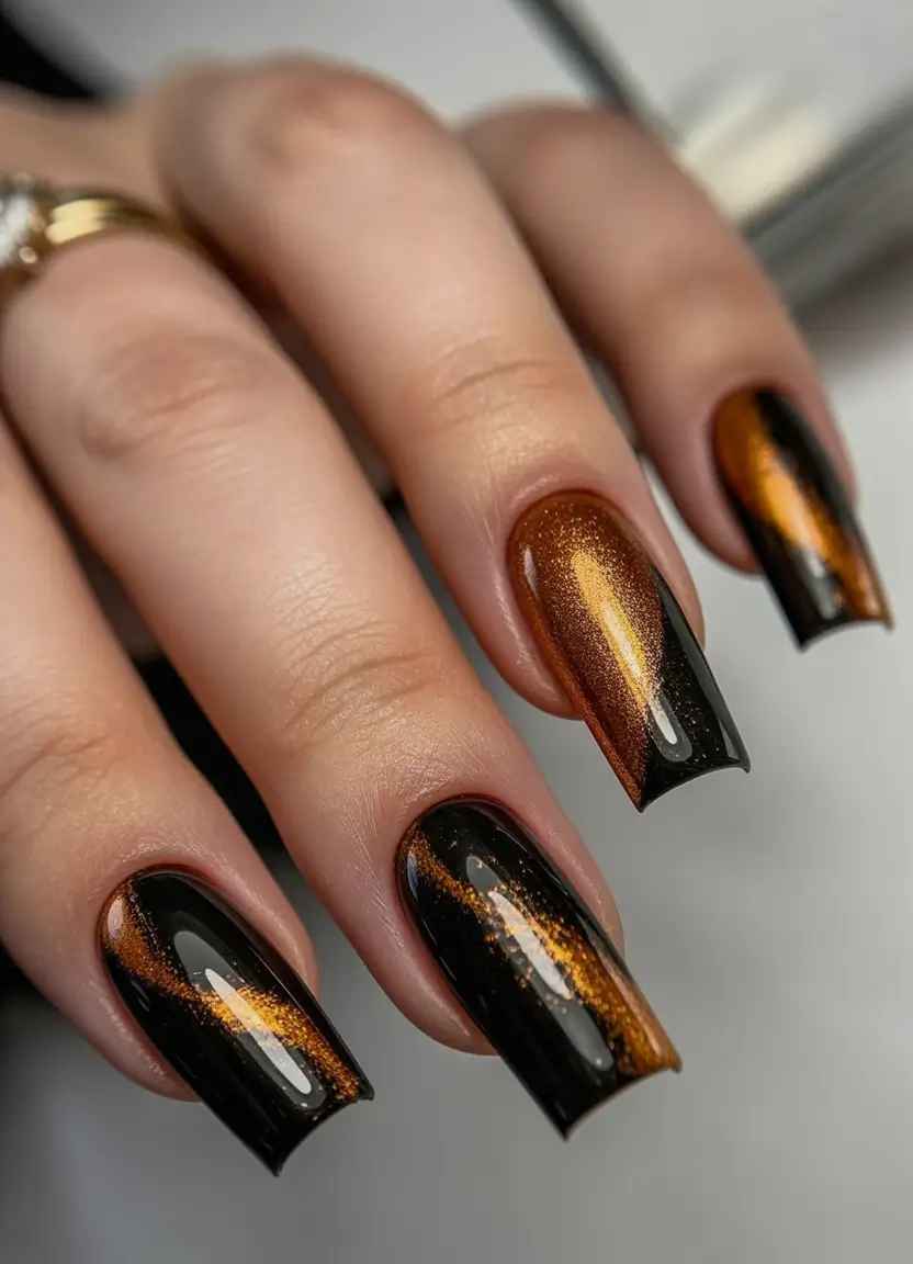 autumn nails designs Golden Flame Dimension