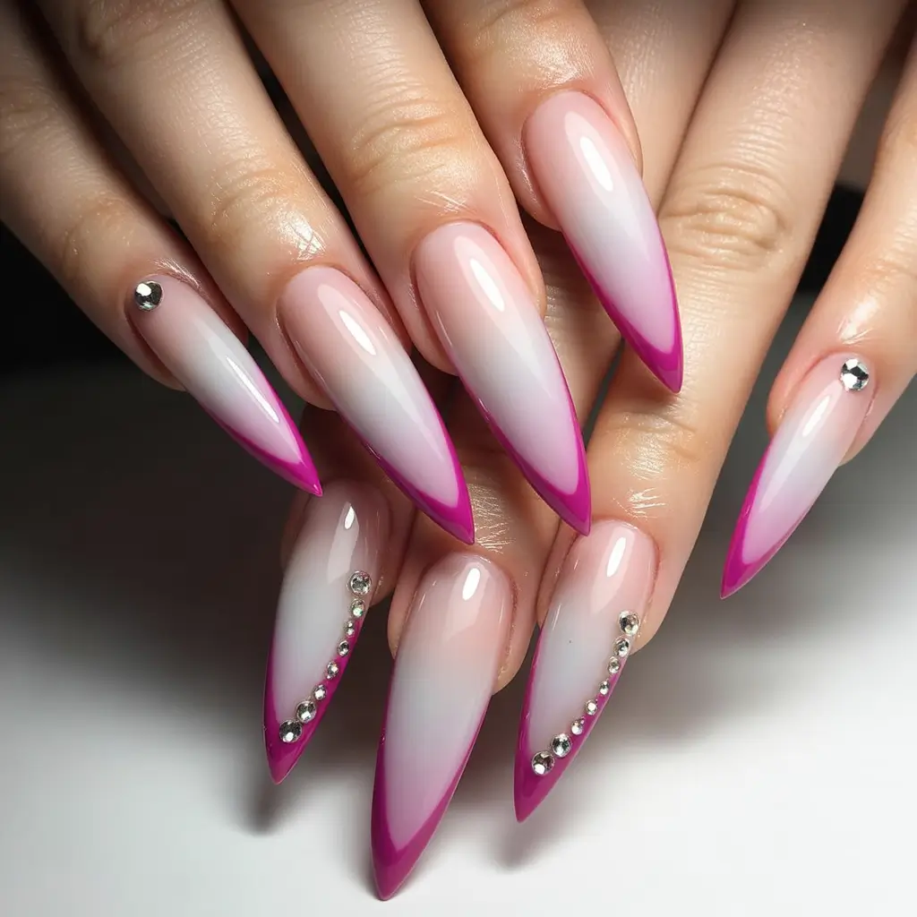 autumn nails designs Fuchsia Edge Glam