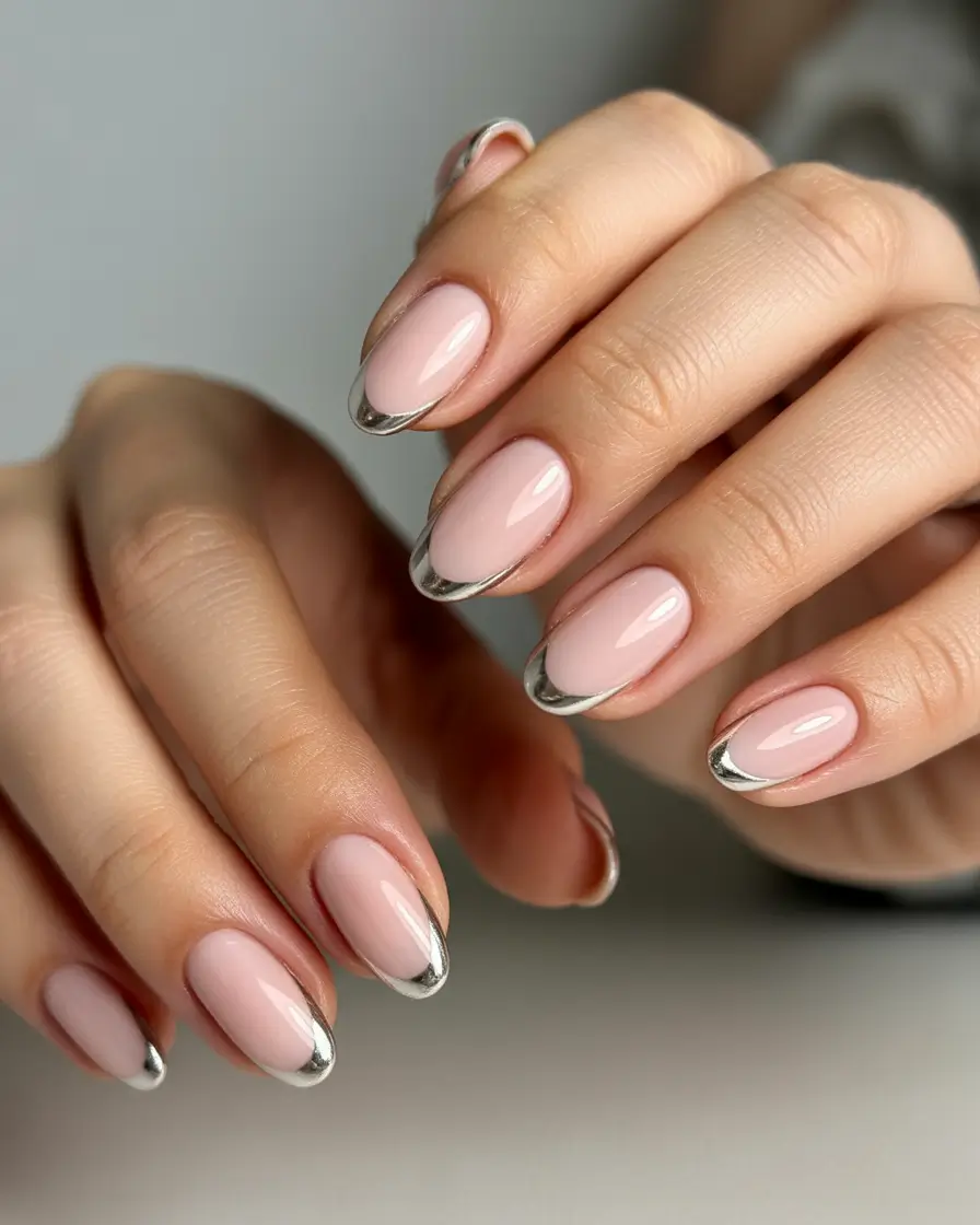 autumn nails designs Silver-Lined Neutral