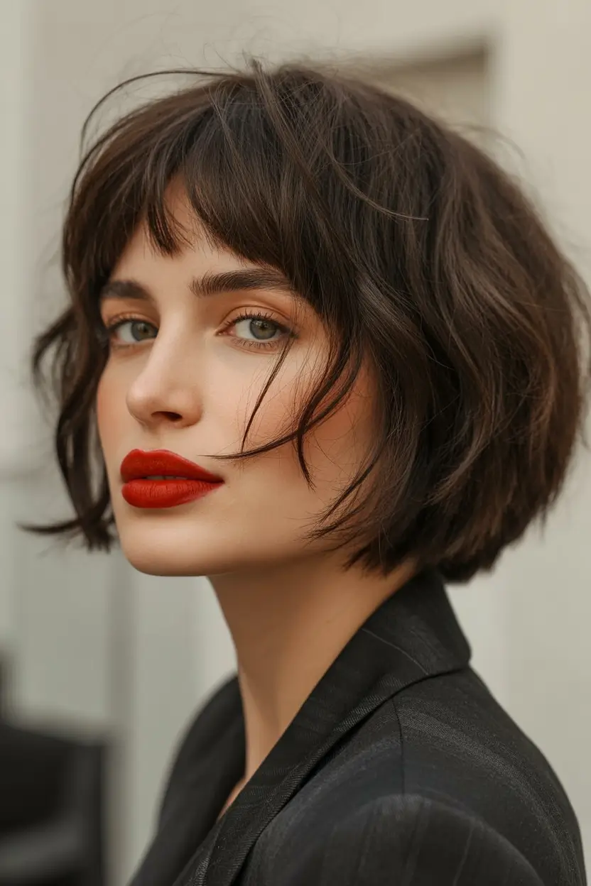Fall haircut with bangs French bob
