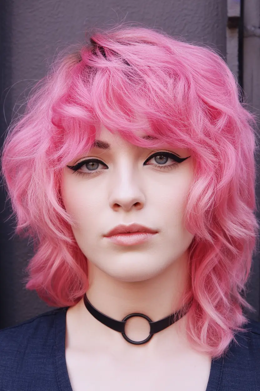 Wolf Long wolfcut Fall haircut with bangs