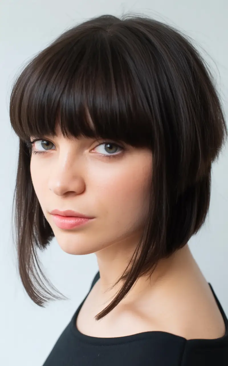 Bob Fall haircut with bangs