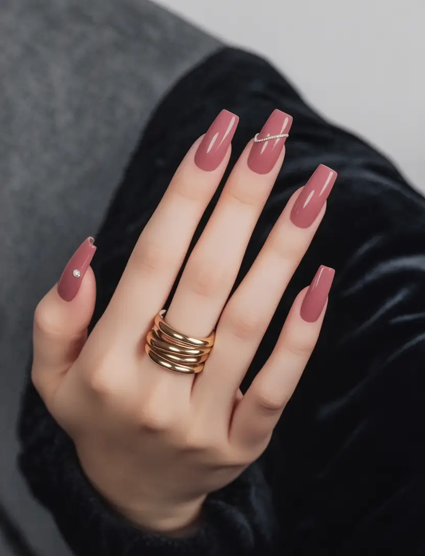 Popular Fall Nail Colors Dusty Rose Elegance