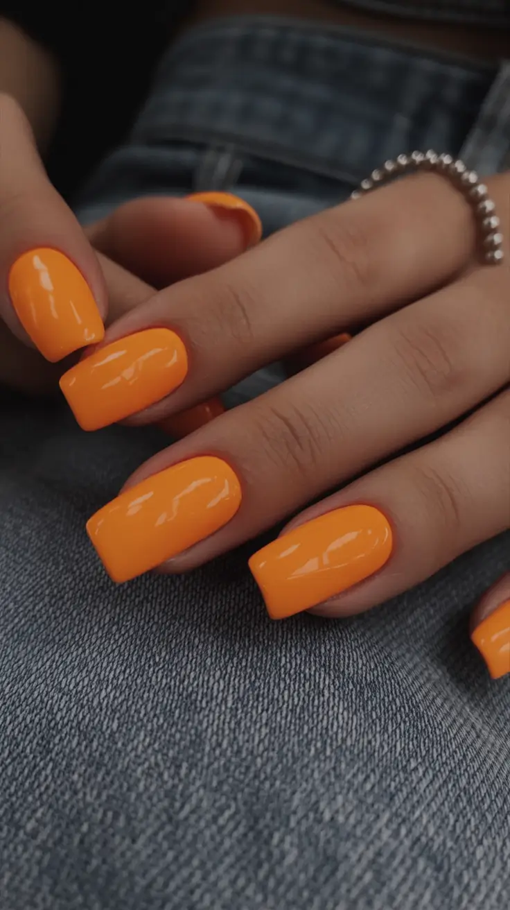Popular Fall Nail Colors Bold Pumpkin Orange