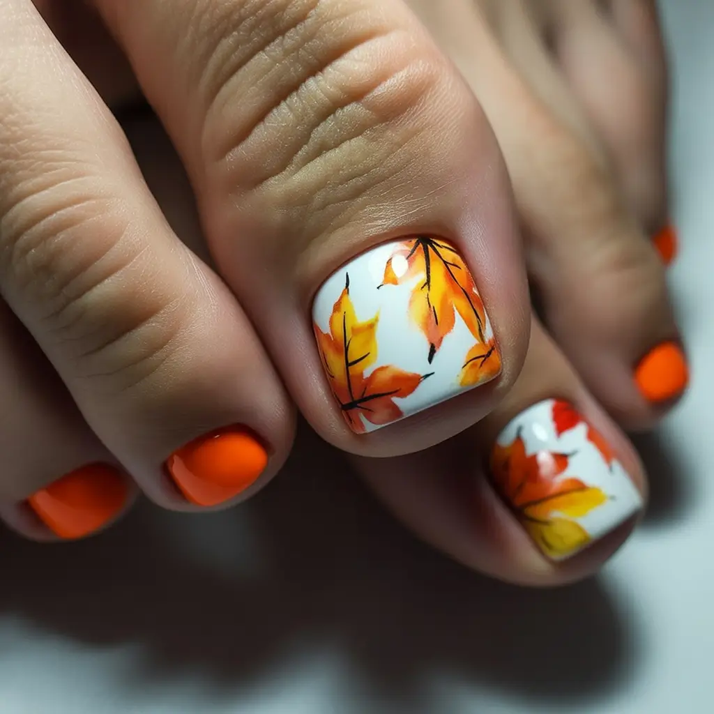 Fall Toe Nail Falling Leaves Fantasy