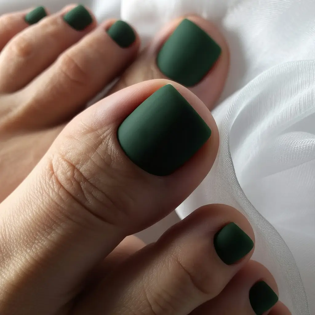 Fall Toe Nail Matte Forest Elegance