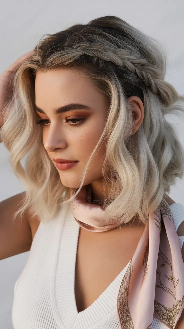 easy fall hairstyles Side Braid Crown for a Modern-Day Muse