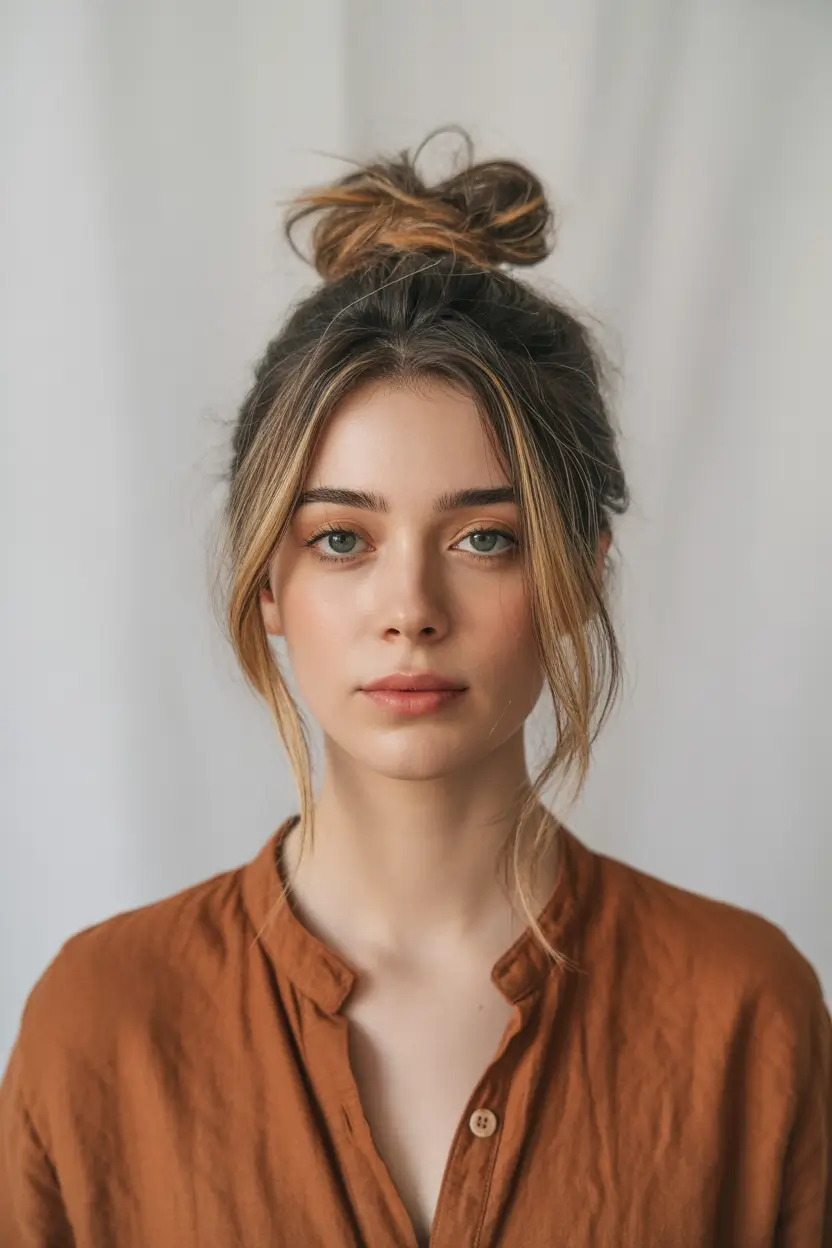 easy fall hairstyles The Not-Trying-Too-Hard Top Knot