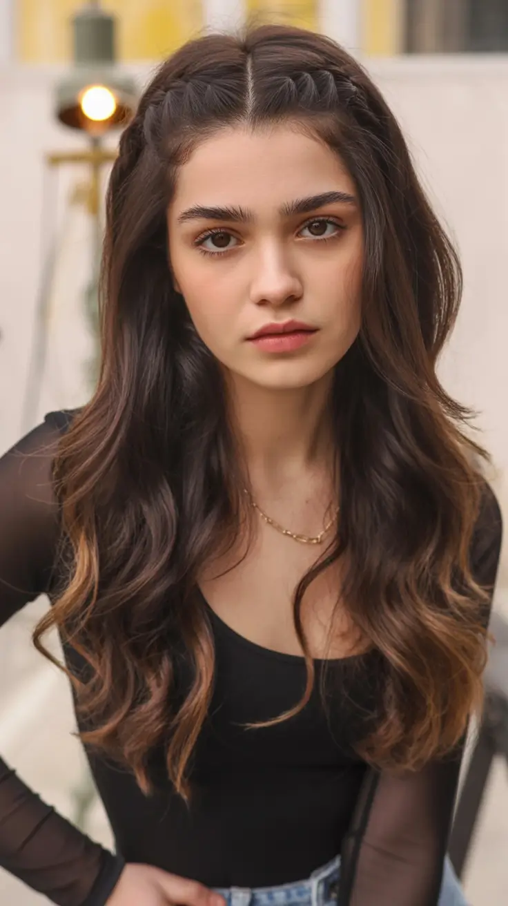 easy fall hairstyles Soft Twist Crown with Loose Waves