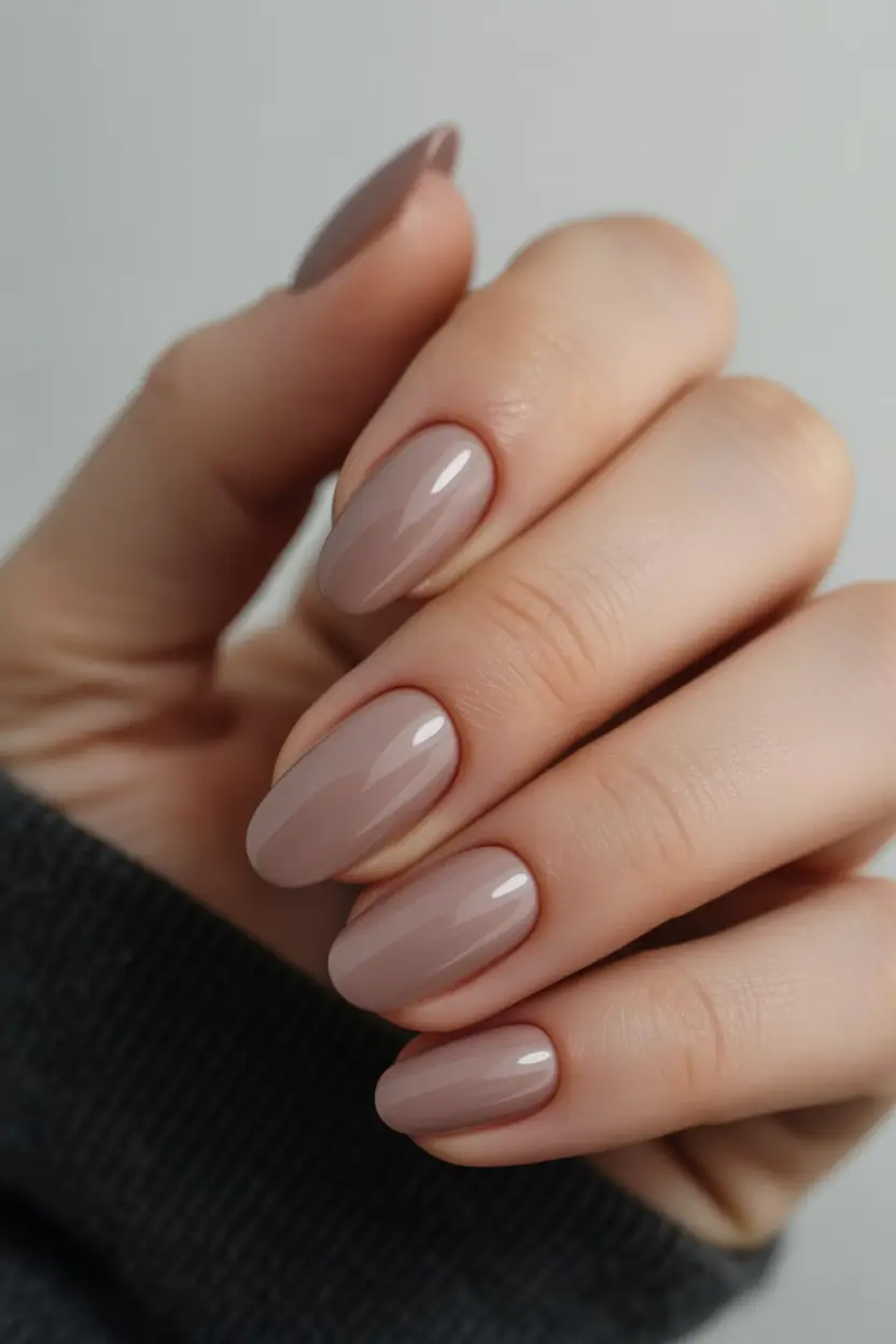 neutral fall nails Glossy Mushroom Taupe