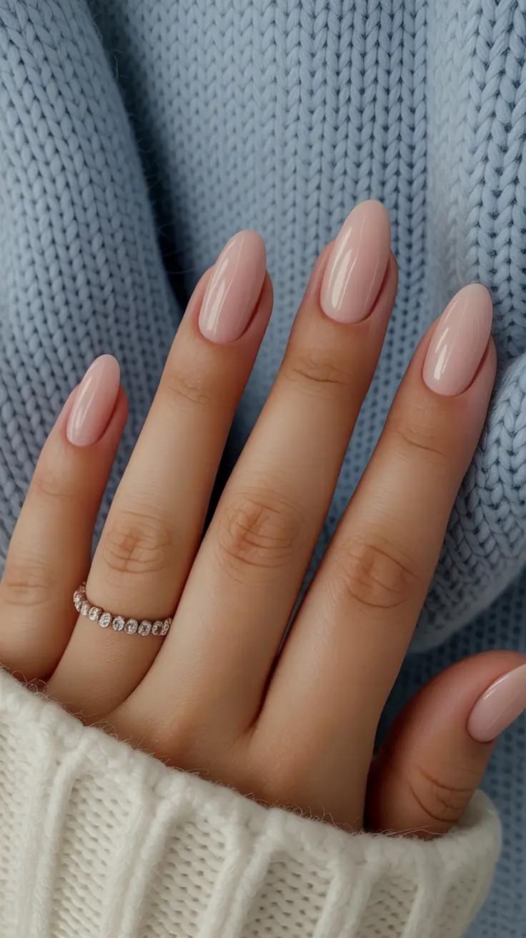 neutral fall nails Glossy Ballet Almonds