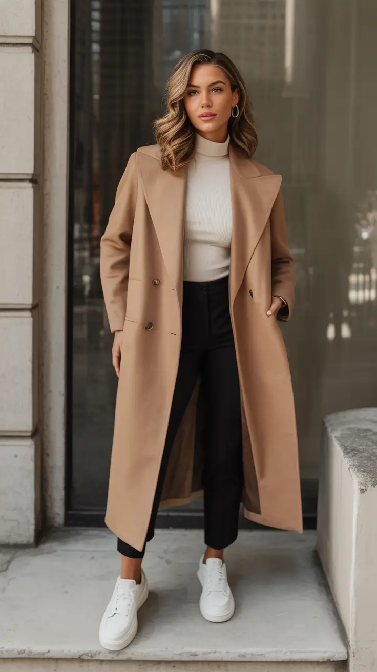 everyday fall outfits Elevated Minimalism in Cream and Camel