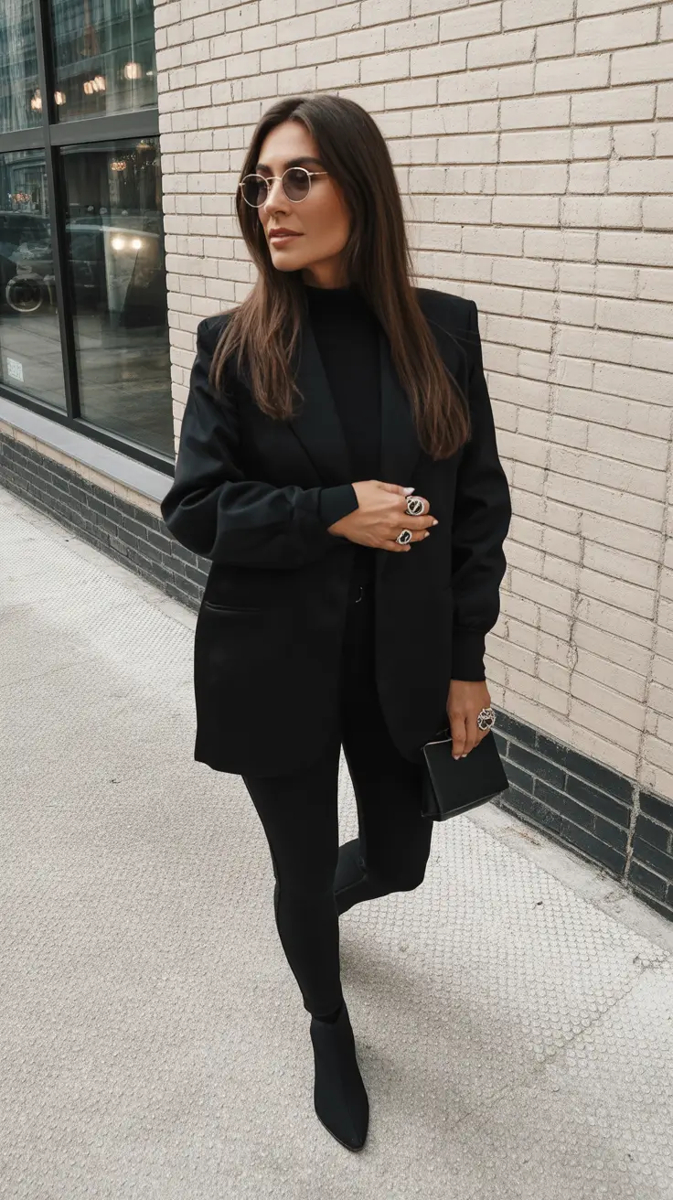everyday fall outfits Blacked-Out Power Play