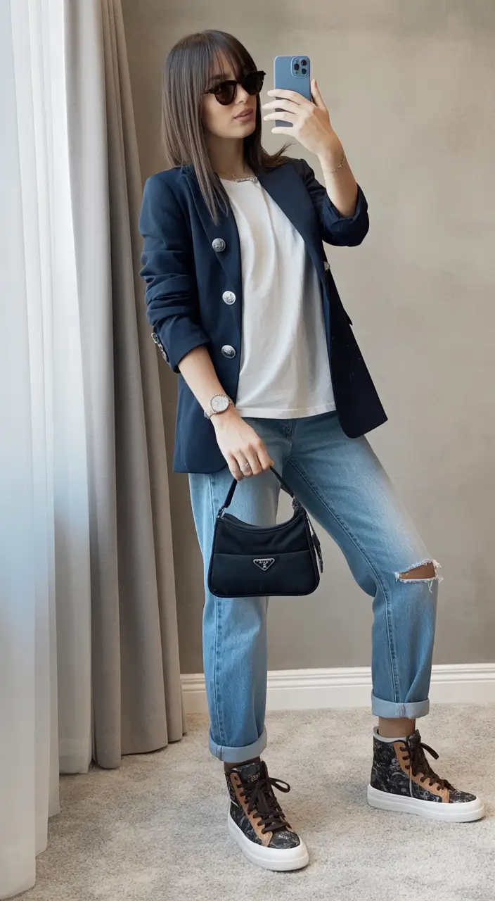 everyday fall outfits Denim & Blazer = Always In