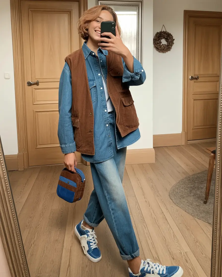 everyday fall outfits Retro Utility With a Denim Twist