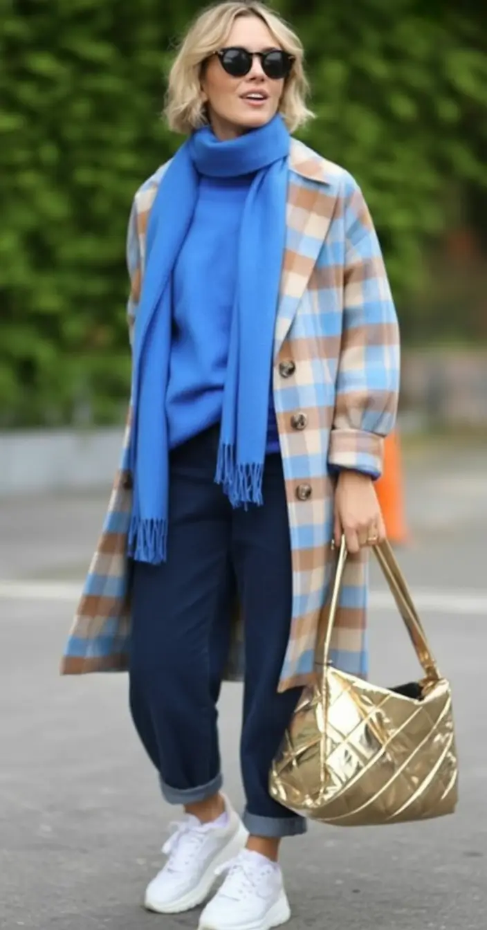 everyday fall outfits Blue Crush: A Pop of Color for Cloudy Days