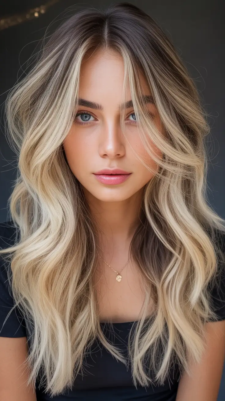 2025 hair trends Smoky Root Melt with Platinum Ribbons