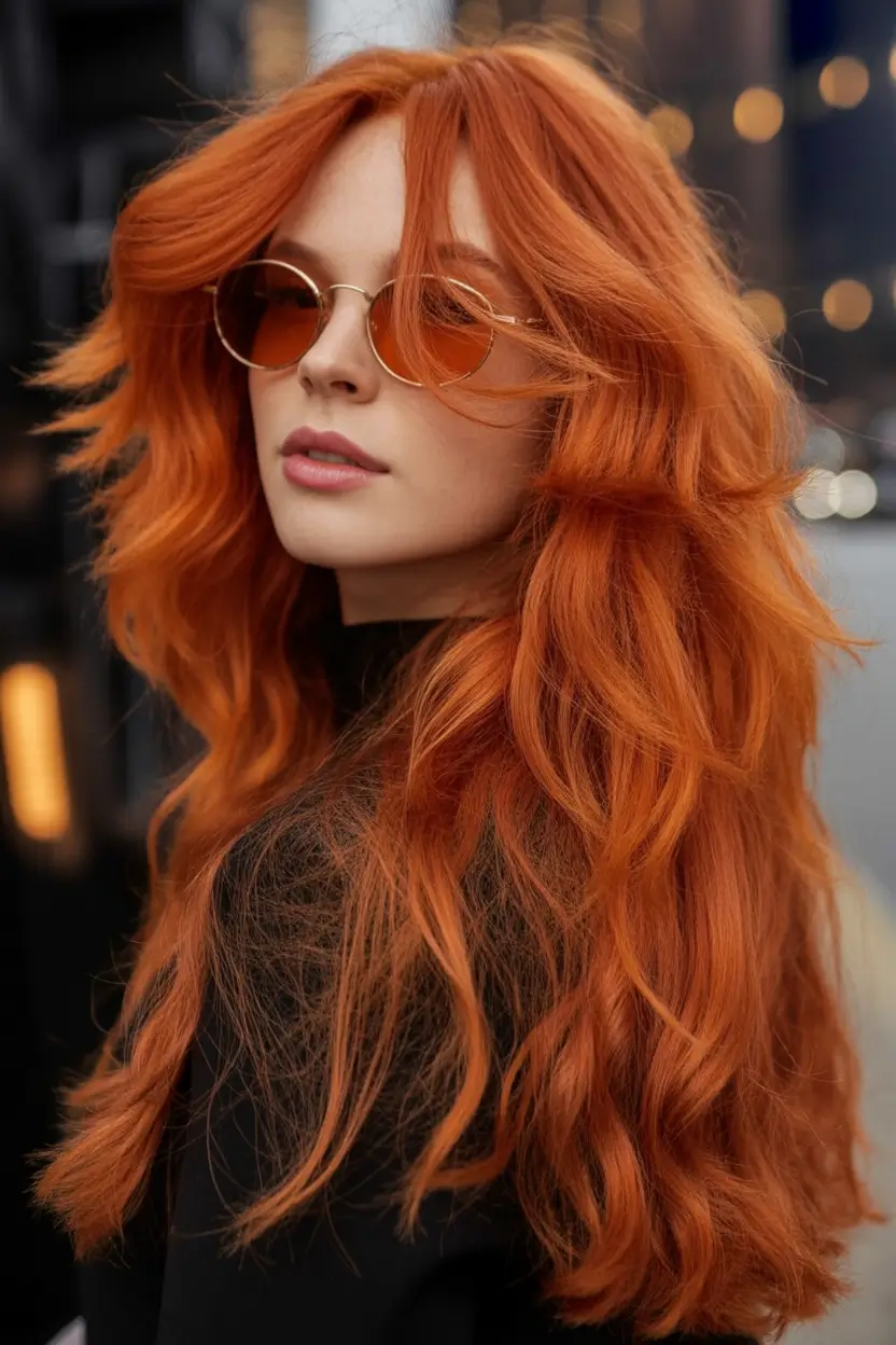 Fall long haircut 2025 City Chic Copper Layers with Volume
