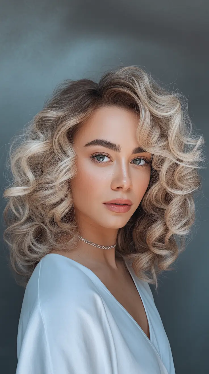 2025 medium Retro Blonde Roller Curls with Modern Edge