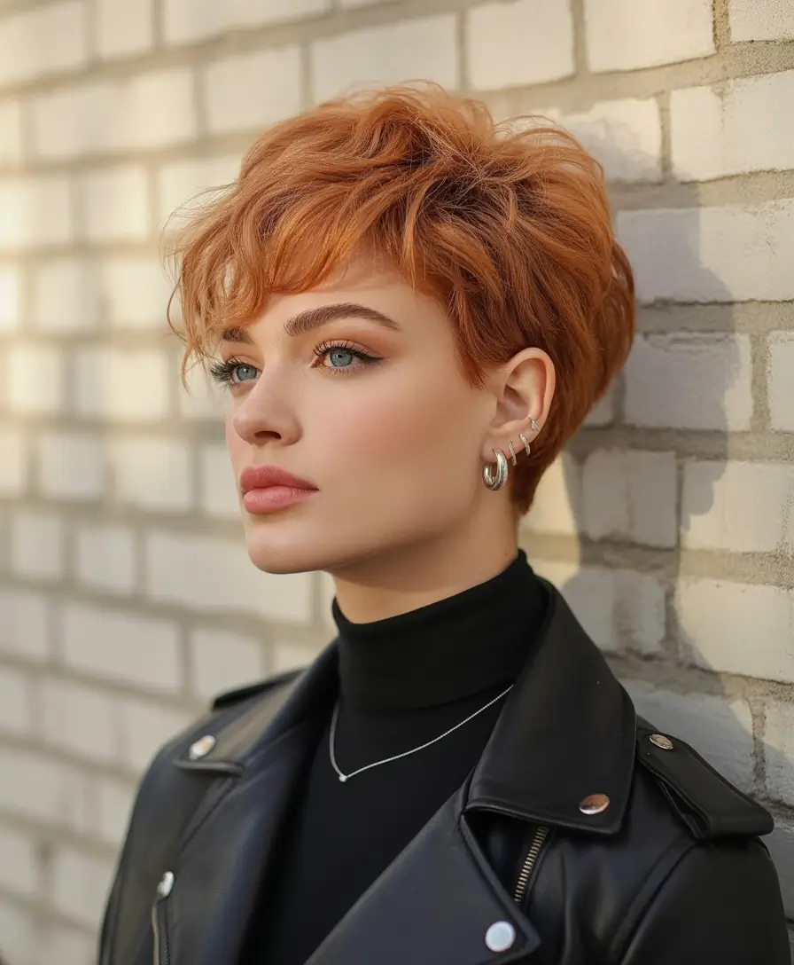 Popular fall haircuts Copper Whispers & Textured Power